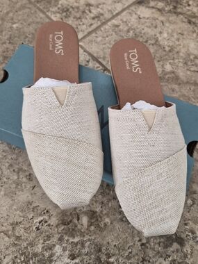 TOMS Natural Yarn Dye Slip-On Mule with Textured Weave